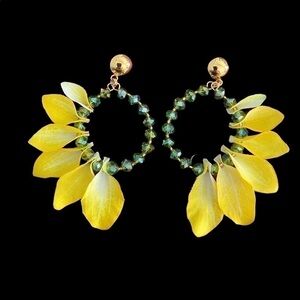 Sunflower drop style earrings